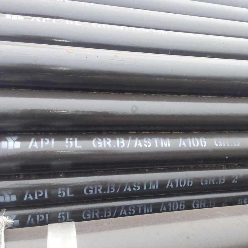 Tubo di gasdotti laminato a caldo tubo di petrolio rotondo ferro api 5l Gr B nero verniciato 6m lunghezza